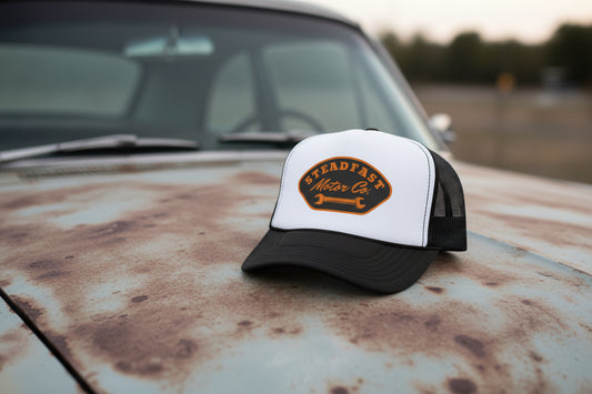 Steadfast Motor Co. Trucker Hat – Vintage Wrench Logo Foam Cap