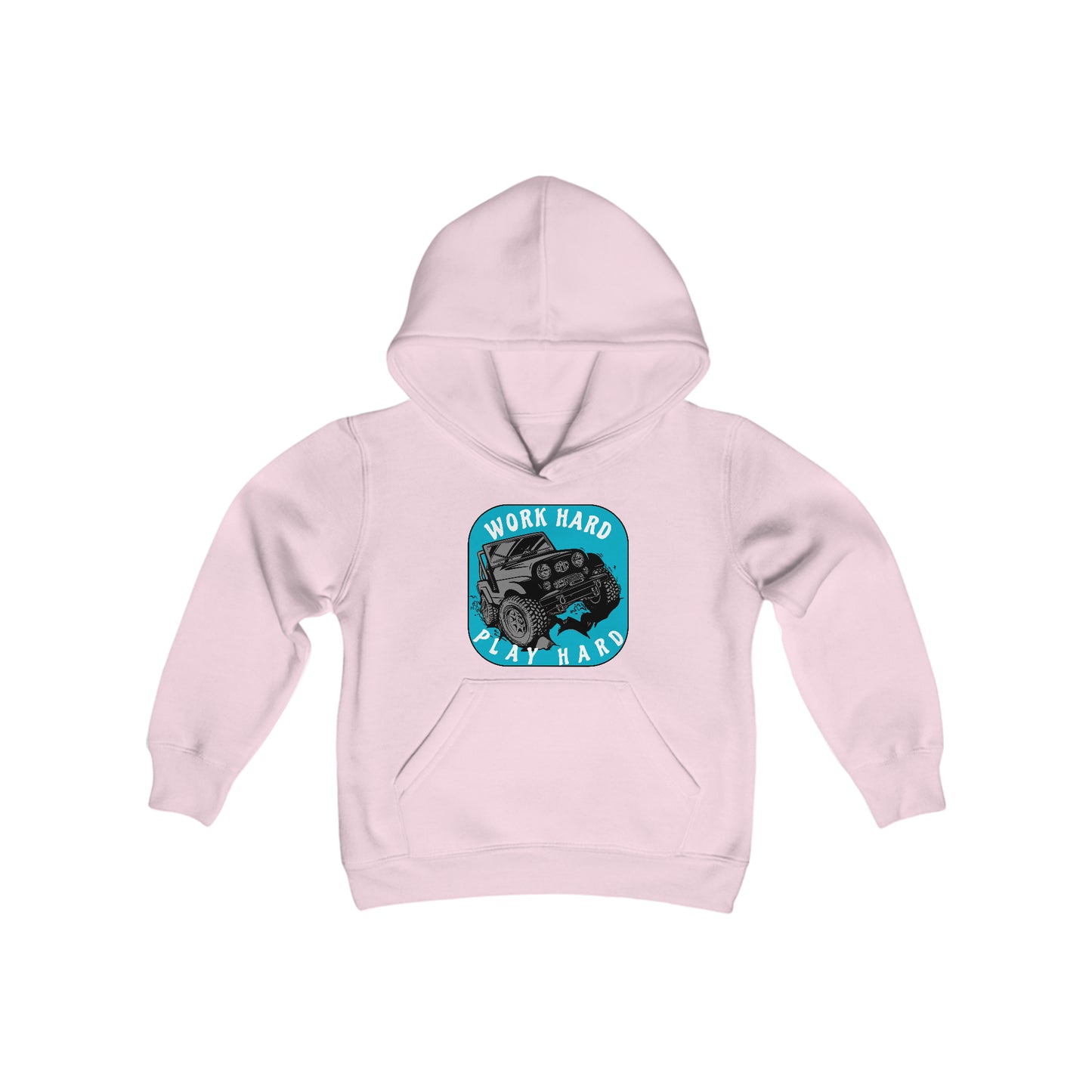 PLAY HARD Youth Heavy Blend Hooded Sweatshirt