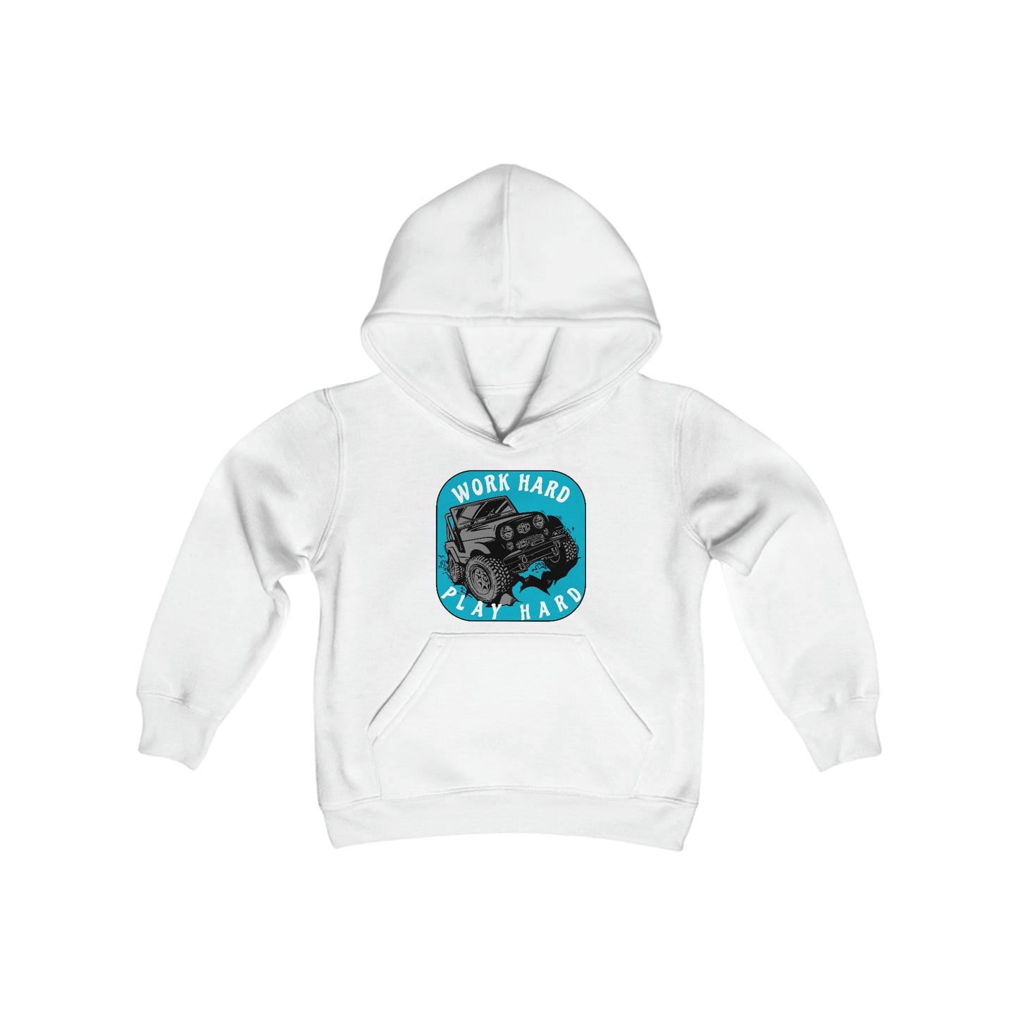 PLAY HARD Youth Heavy Blend Hooded Sweatshirt