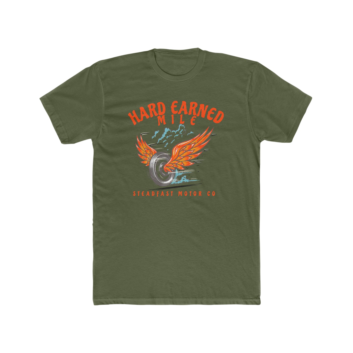 HARD EARNED MILE  Winged Wheel Tee