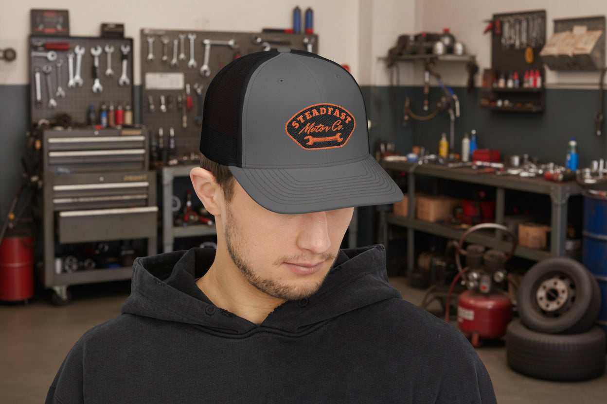 Steadfast Motor Co. Embroidered Trucker Cap
