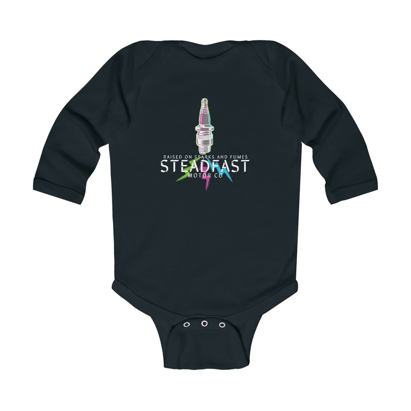 Raised on Sparks and Fumes - Baby BRAAPER Long Sleeve onesie