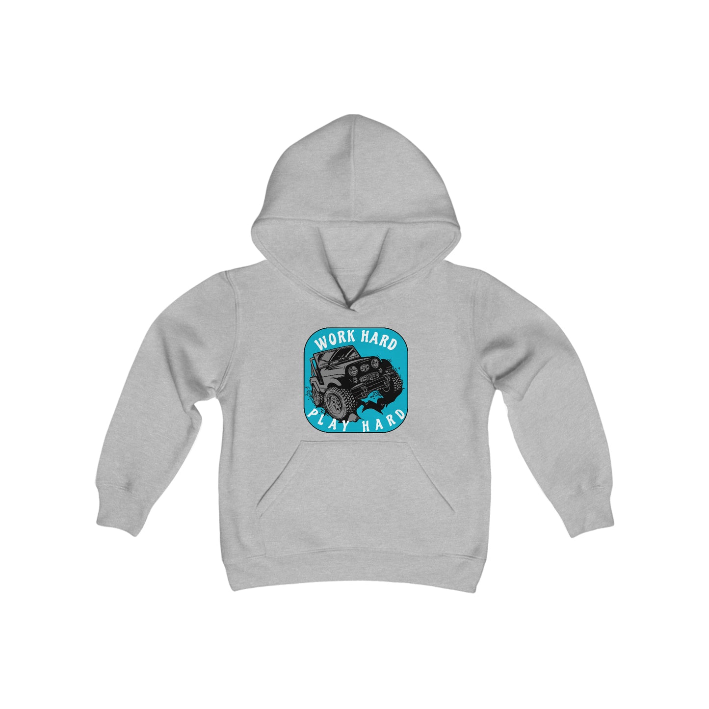 PLAY HARD Youth Heavy Blend Hooded Sweatshirt