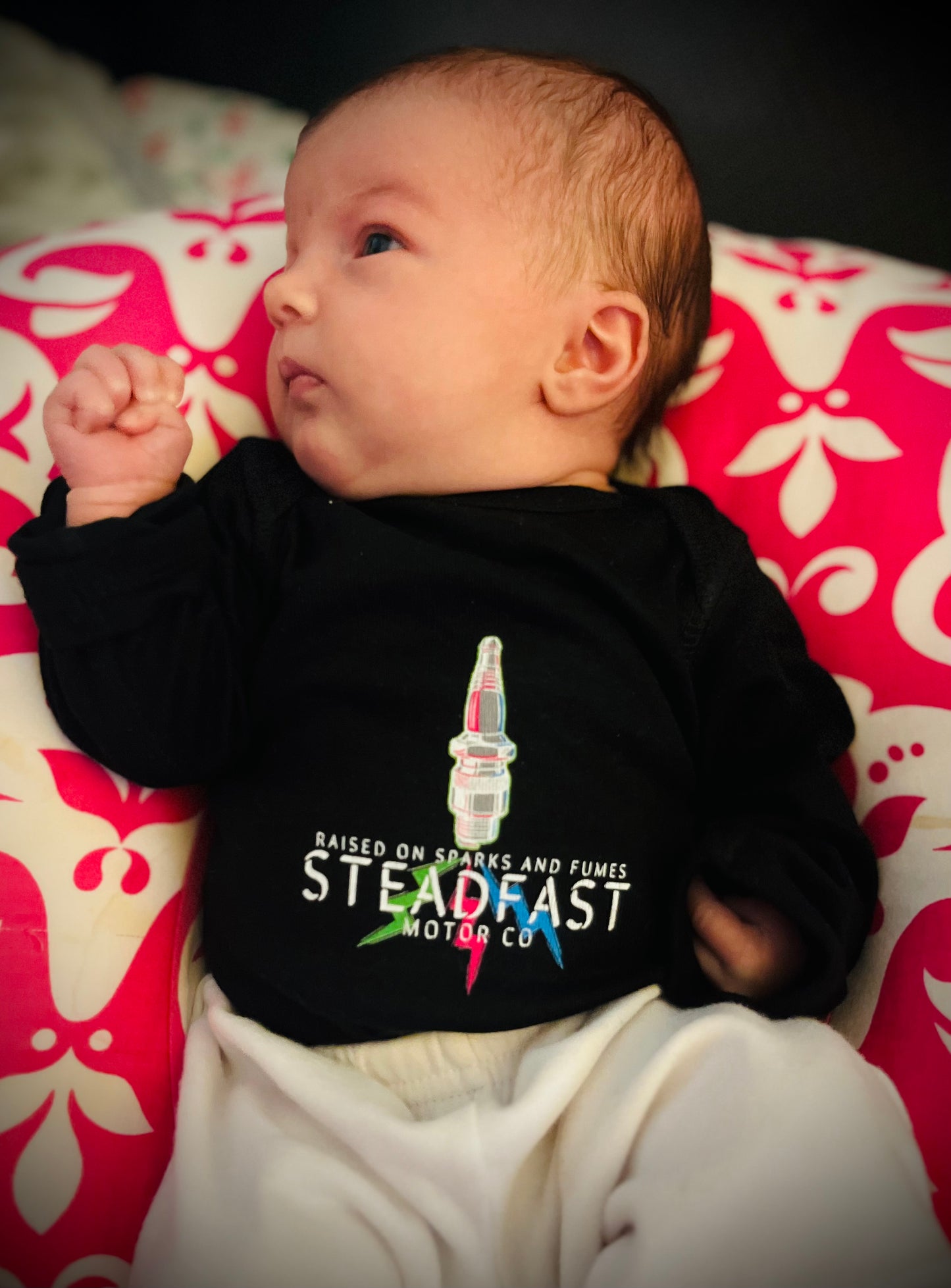 Raised on Sparks and Fumes - Baby BRAAPER Long Sleeve onesie